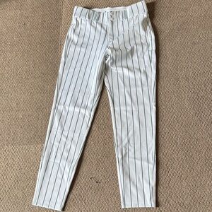 Baseball - White with green Striped Men's baseball pants